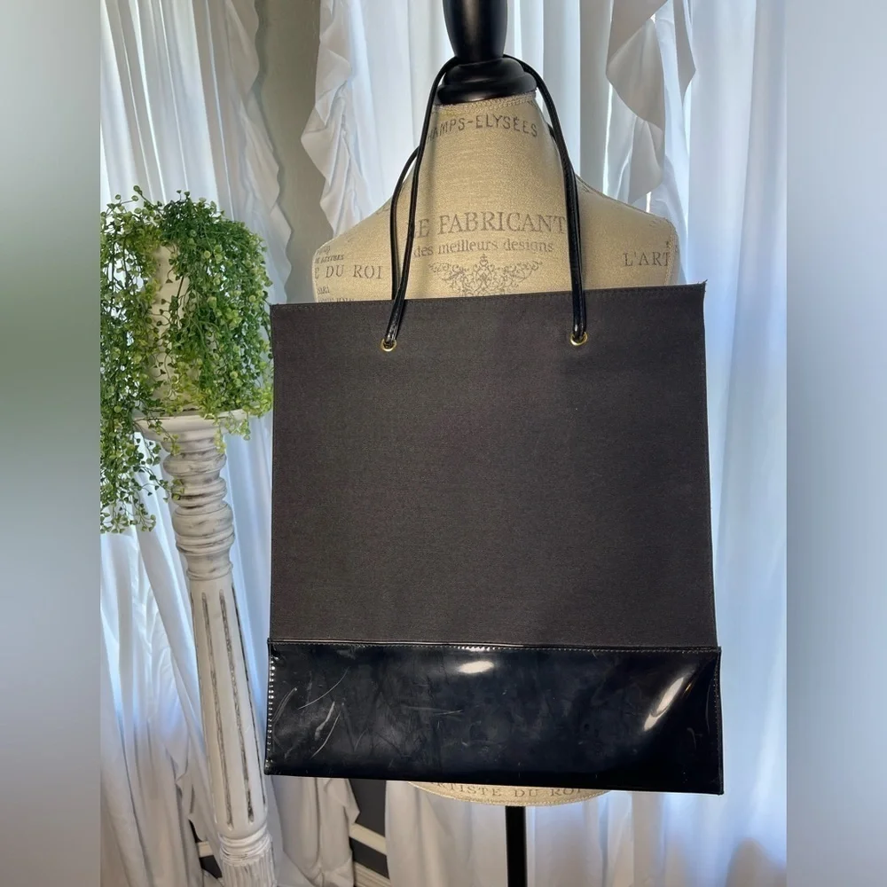 Princess Marcella Borghese Black Canvas + Vinyl Tote